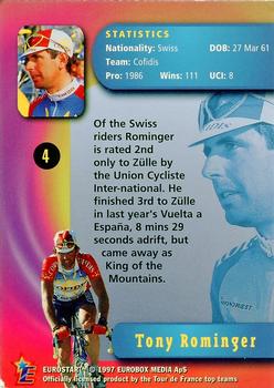 1997 Eurostar Tour de France #4 Tony Rominger Back